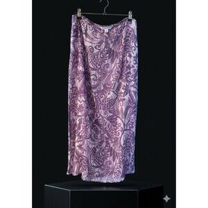 Vintage Pendleton Lavender Floral Sheer Midi Skirt Elastic Waist Cottagecore 10